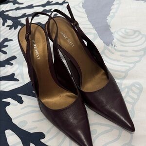 Nine West Dark Purple Slingback Heels